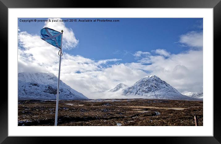  Glencoe & the Scottish flag Framed Mounted Print by yvonne & paul carroll
