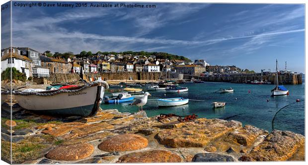 Mousehole Harbour Canvas Print by Dave Massey