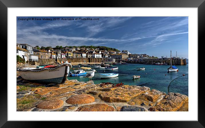 Mousehole Harbour Framed Mounted Print by Dave Massey