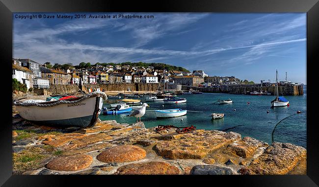 Mousehole Harbour Framed Print by Dave Massey
