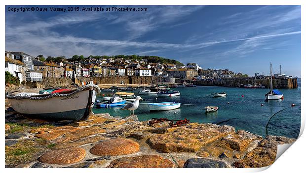 Mousehole Harbour Print by Dave Massey