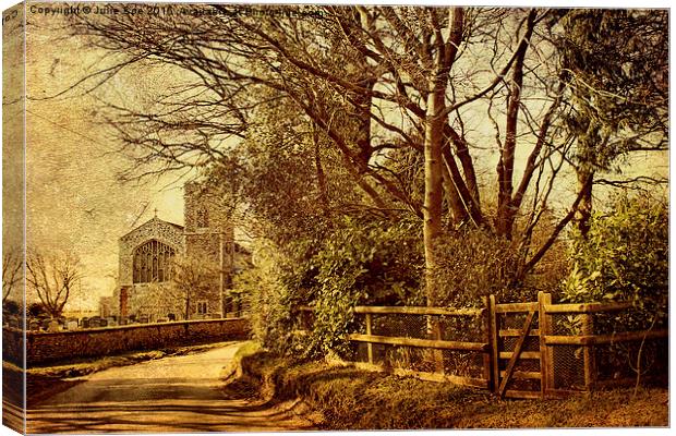 Edgefield Church, North Norfolk Canvas Print by Julie Coe