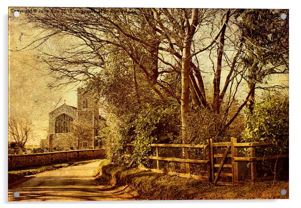 Edgefield Church, North Norfolk Acrylic by Julie Coe