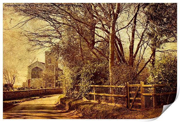 Edgefield Church, North Norfolk Print by Julie Coe