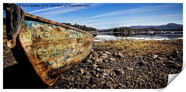 Weathered Boat Print by Dave Massey