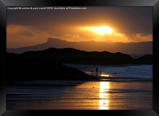  Moody sunset over Eigg Framed Print by yvonne & paul carroll