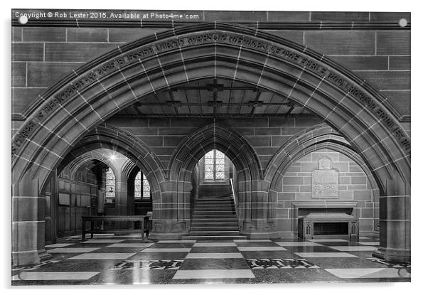  Lady Chapel Arch, Liverpool Anglican Cathedral Acrylic by Rob Lester