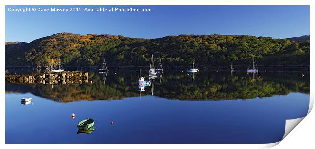 Loch Shieldaig Boats Print by Dave Massey