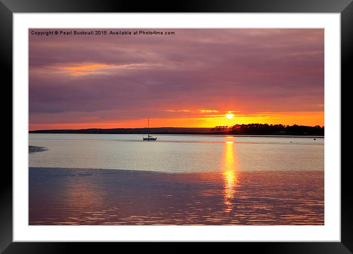 Menai Strait Sunset Over Anglesey Framed Mounted Print by Pearl Bucknall