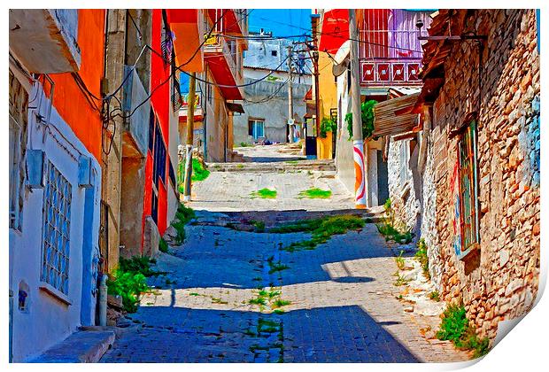 Turkish village street scene Print by ken biggs