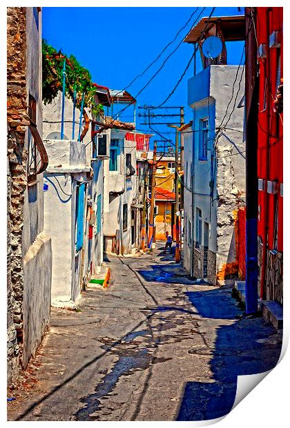 Turkish village street scene Print by ken biggs