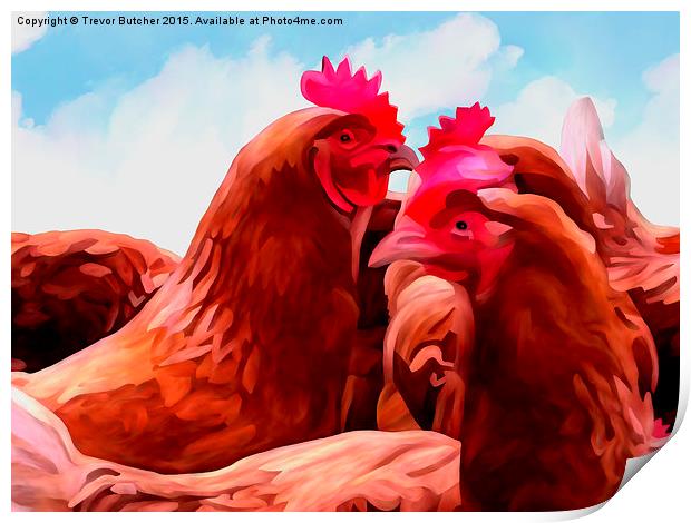  The Chickens Print by Trevor Butcher