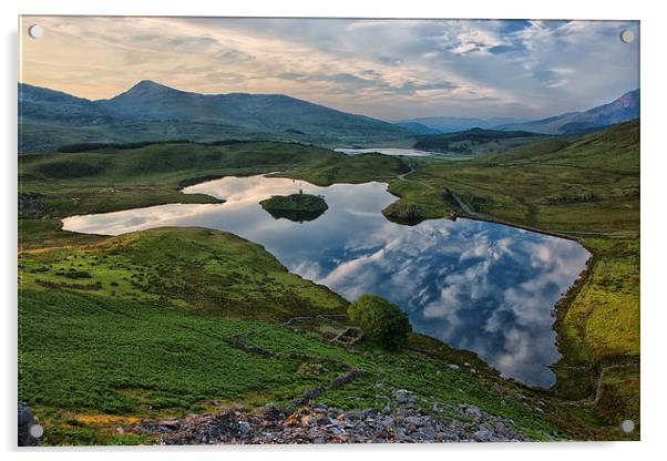  Llyn Dywarchen- wide view Acrylic by Rory Trappe