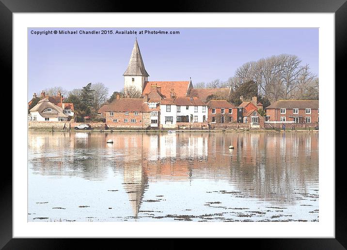  Bosham village and Holy Trinity Church Framed Mounted Print by Michael Chandler