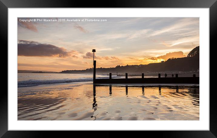  Bournemouth Beach Sunset Framed Mounted Print by Phil Wareham