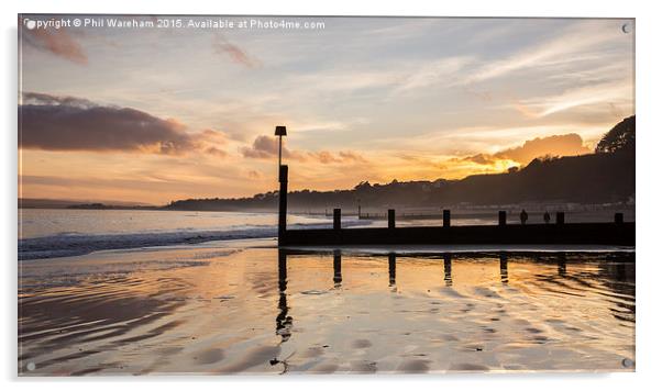  Bournemouth Beach Sunset Acrylic by Phil Wareham