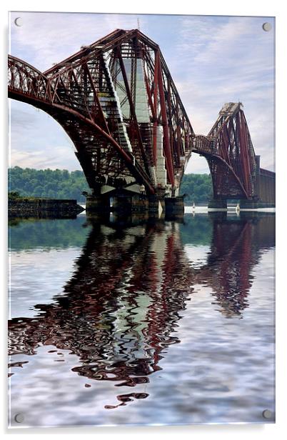  Forth railway bridge Scotland Acrylic by Tony Bates