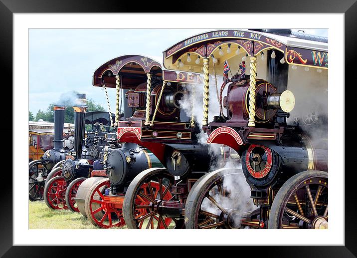  Traction engines at Woodcote Framed Mounted Print by Tony Bates