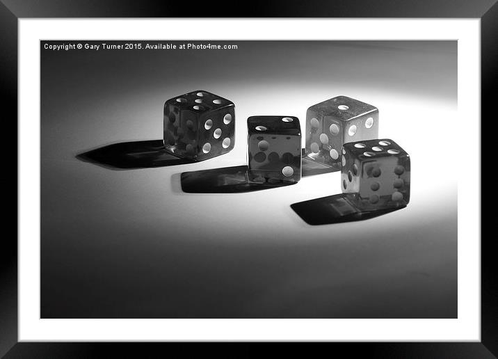  Dice Framed Mounted Print by Gary Turner