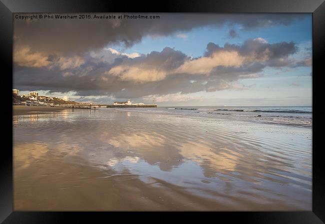  Reflecting on the beach Framed Print by Phil Wareham