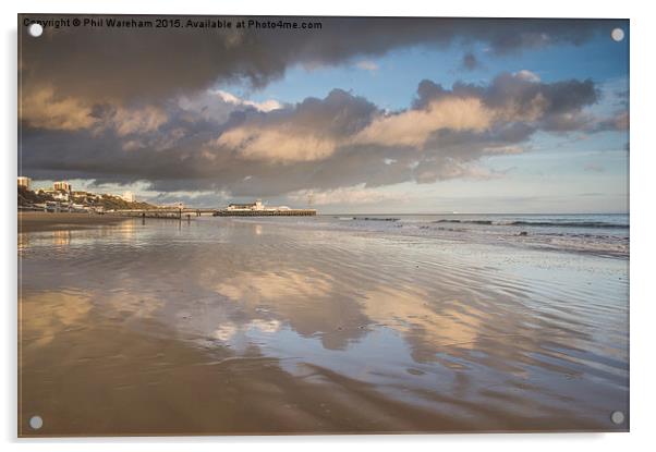  Reflecting on the beach Acrylic by Phil Wareham