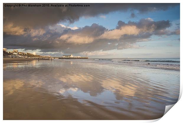  Reflecting on the beach Print by Phil Wareham