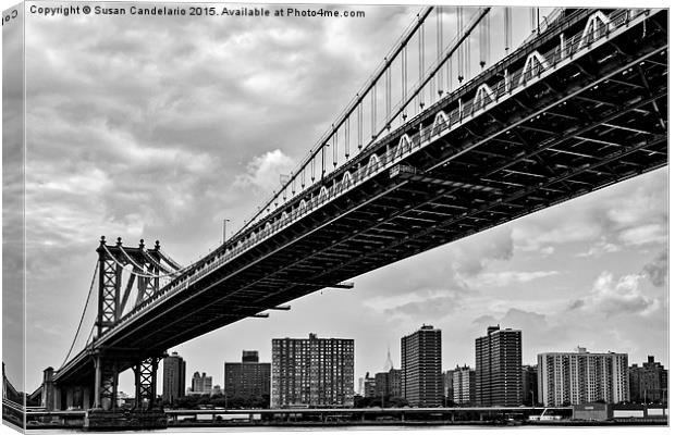 Manhattan Bridge NYC Skyline Canvas Print by Susan Candelario