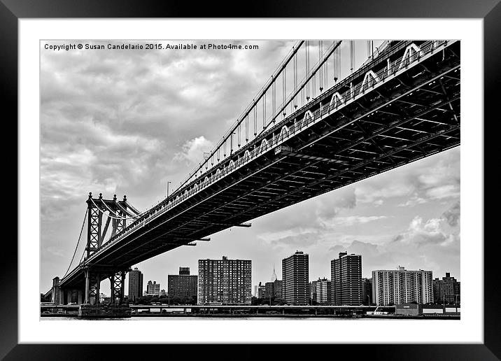 Manhattan Bridge NYC Skyline Framed Mounted Print by Susan Candelario