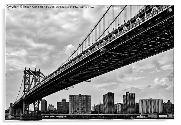 Manhattan Bridge NYC Skyline Acrylic by Susan Candelario