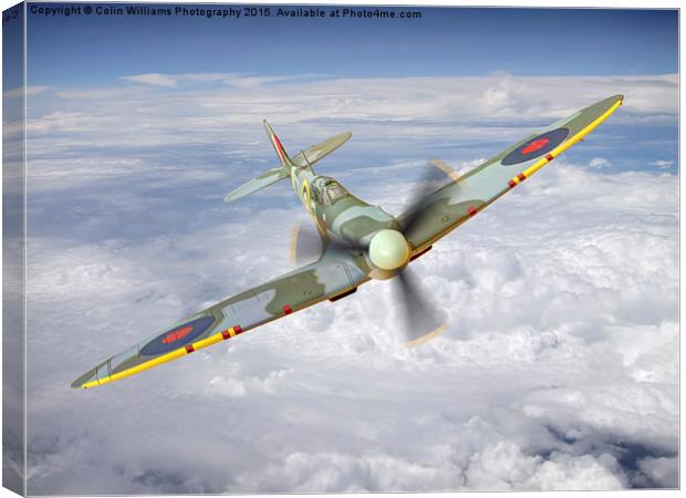  Spitfire In The Clouds 2 Canvas Print by Colin Williams Photography
