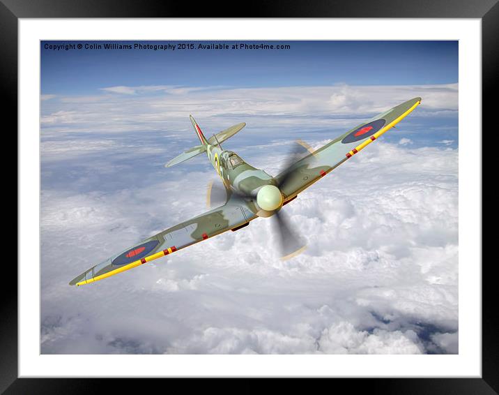  Spitfire In The Clouds 2 Framed Mounted Print by Colin Williams Photography