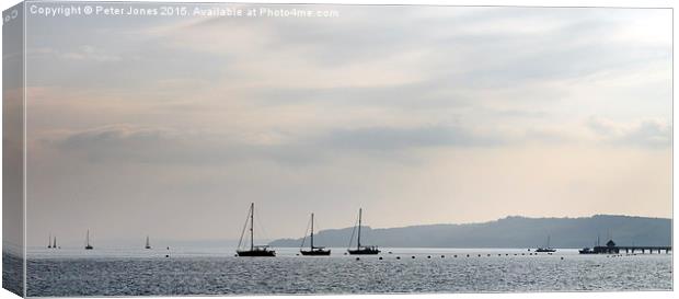 The Solent, Isle of Wight, Early Morning.  Canvas Print by Peter Jones