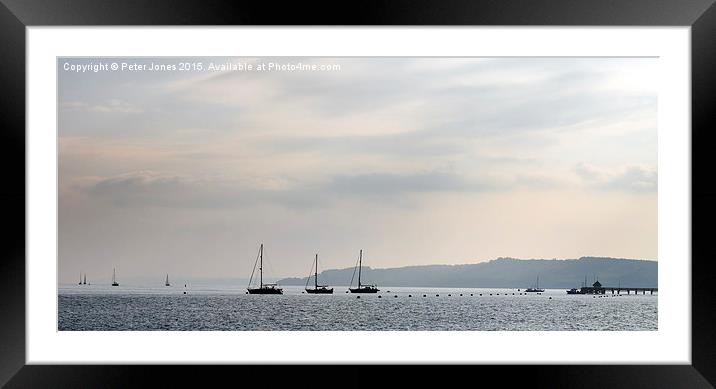 The Solent, Isle of Wight, Early Morning.  Framed Mounted Print by Peter Jones