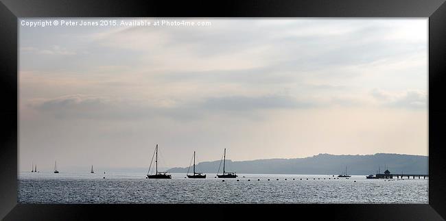 The Solent, Isle of Wight, Early Morning.  Framed Print by Peter Jones