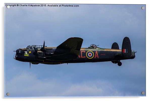  Avro Lancaster Acrylic by Charlie Kirkpatrick