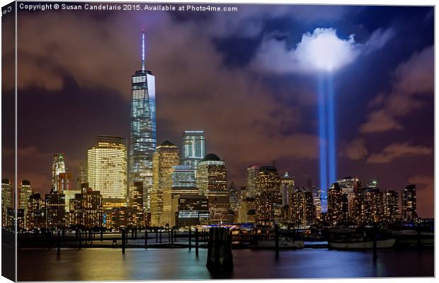 WTC Tribute In Lights NYC Canvas Print by Susan Candelario