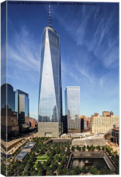 One World Trade Center Reflecting Pools Canvas Print by Susan Candelario