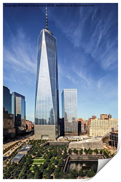 One World Trade Center Reflecting Pools Print by Susan Candelario