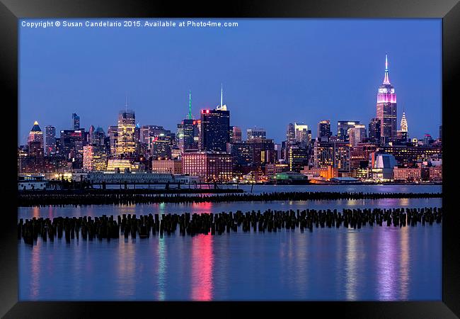 The Empire State Building Pastels Framed Print by Susan Candelario