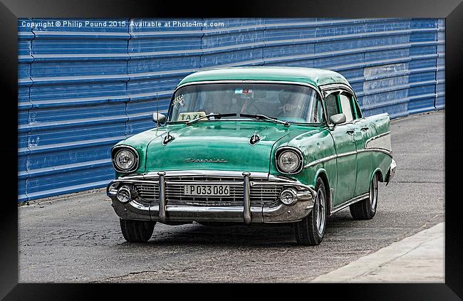  American Chevvy car in Cuba Framed Print by Philip Pound