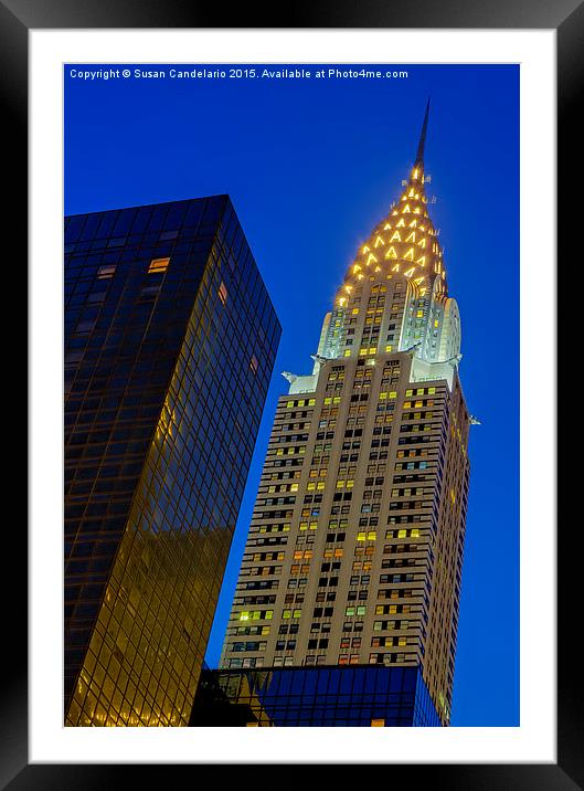 Chrysler Building Twilight Framed Mounted Print by Susan Candelario