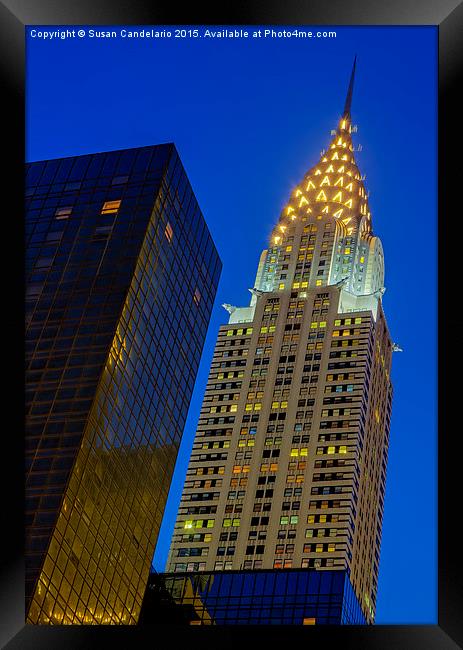Chrysler Building Twilight Framed Print by Susan Candelario
