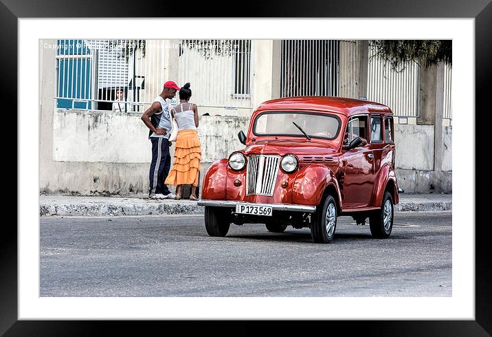 Copper coloured American car in Havana  Framed Mounted Print by Philip Pound