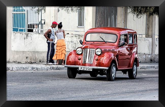 Copper coloured American car in Havana  Framed Print by Philip Pound