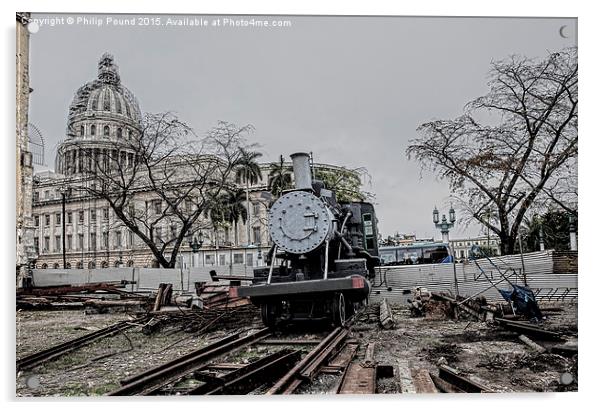  Steam train in Havana Acrylic by Philip Pound