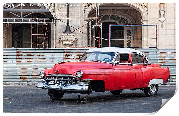 Broken Down American Car in Havana  Print by Philip Pound