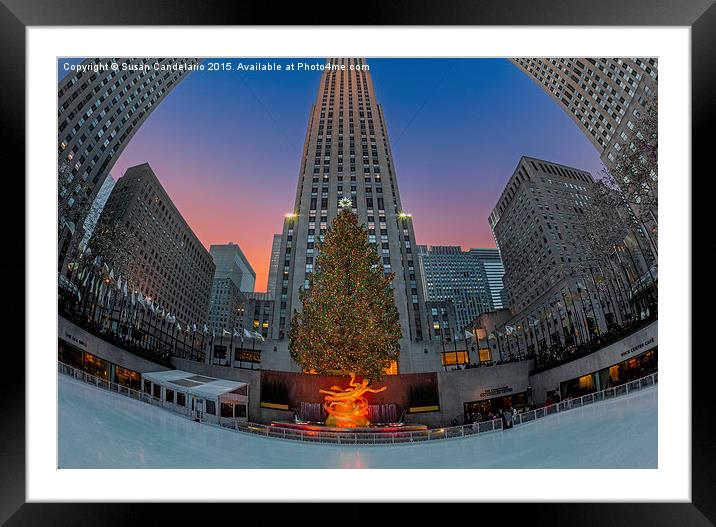 Christmas At Rockefeller Center In NYC Framed Mounted Print by Susan Candelario