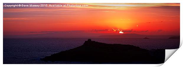 Sunrise Over St Ives Bay Print by Dave Massey