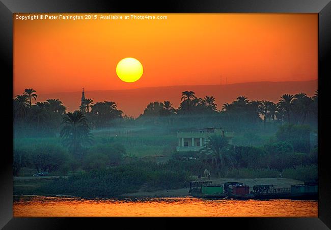  Sunset On The Nile Framed Print by Peter Farrington