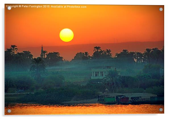  Sunset On The Nile Acrylic by Peter Farrington